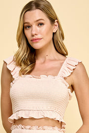 SMOCKED CROP TOP | ABHT0122 | IN STOCK