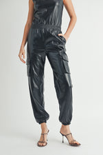 Load image into Gallery viewer, Leather Cargo Pants I ABJB7562
