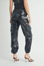 Load image into Gallery viewer, Leather Cargo Pants I ABJB7562
