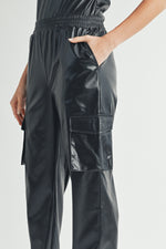 Load image into Gallery viewer, Leather Cargo Pants I ABJB7562
