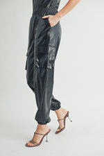 Load image into Gallery viewer, Leather Cargo Pants I ABJB7562
