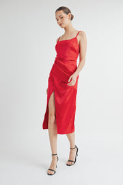 Satin Cami Midi Dress I ABJD7521 I SHIP 09/25/24