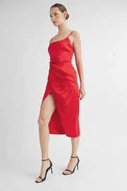 Satin Cami Midi Dress I ABJD7521 I SHIP 09/25/24