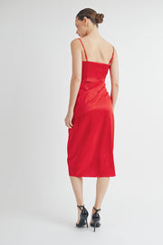 Satin Cami Midi Dress I ABJD7521 I SHIP 09/25/24