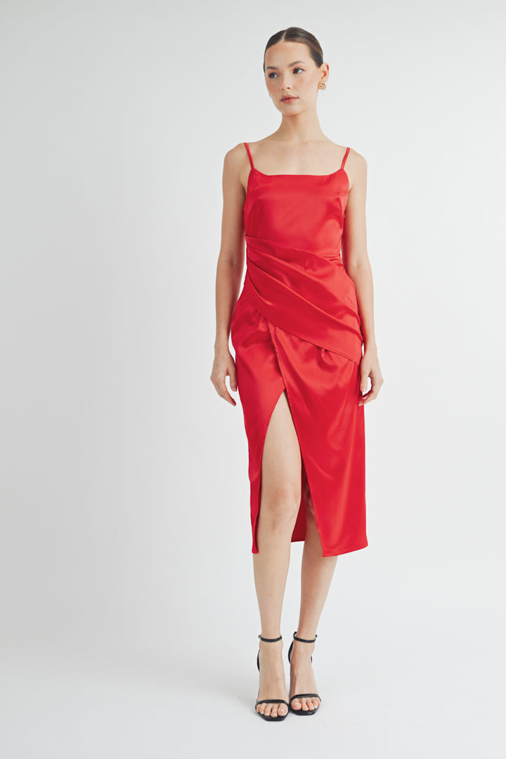 Satin Cami Midi Dress I ABJD7521 I SHIP 09/25/24