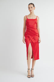 Satin Cami Midi Dress I ABJD7521 I SHIP 09/25/24