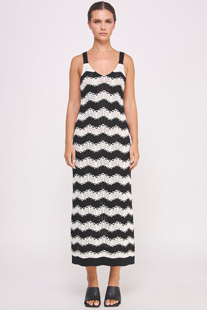 Chevron crochet maxi dress in black and white I ABJD7533 I SHIP TO 09/ – AIBLEE APPAREL