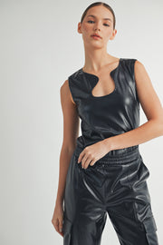 Faux Leather Bodysuit | ABJT7525 | ETA:TBD