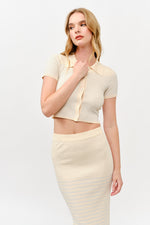 Load image into Gallery viewer, Classic Checkered Knit Two-Piece Set I ABJT7531 I WHITE I SHIP 05/15/25
