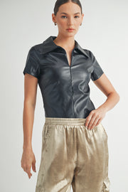 Faux Leather Bodysuit I ABJT7542