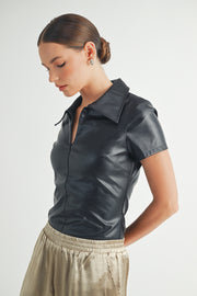 Faux Leather Bodysuit I ABJT7542