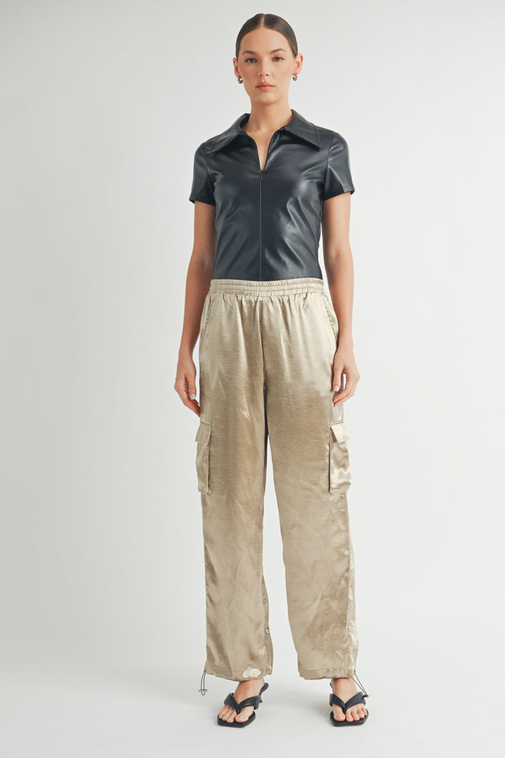 Faux Leather Bodysuit I ABJT7542
