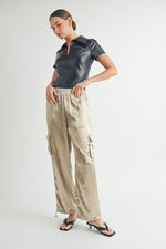 Load image into Gallery viewer, Faux Leather Bodysuit I ABJT7542

