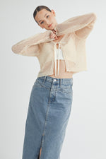 Load image into Gallery viewer, Tie Front Crochet Cropped Cardigan I ABJT7545 I SHIP 08/28/24
