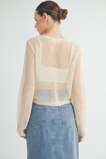 Load image into Gallery viewer, Tie Front Crochet Cropped Cardigan I ABJT7545 I SHIP 08/28/24
