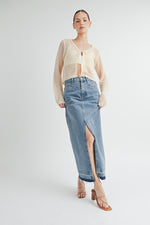 Load image into Gallery viewer, Tie Front Crochet Cropped Cardigan I ABJT7545 I SHIP 08/28/24
