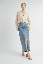 Tie Front Crochet Cropped Cardigan I ABJT7545 I SHIP 08/28/24