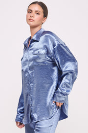women's wholeslae apparel brand | Button Down Metallic Shirt 