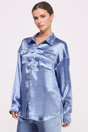 women's wholeslae apparel brand | Button Down Metallic Shirt 