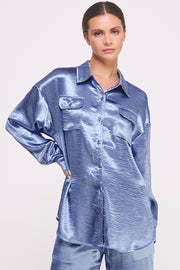 women's wholeslae apparel brand | Button Down Metallic Shirt 