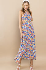 Load image into Gallery viewer, Floral Halter Neck Maxi Dress / S#ABMD0624
