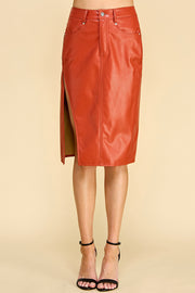 Faux Leather Skirt I ABNB0616 I SHIP : TBD