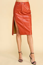 Faux Leather Skirt I ABNB0616 I SHIP : TBD