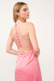 Satin Cut-Out Midi Dress I ABND0603 I