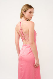 Satin Cut-Out Midi Dress I ABND0603 I