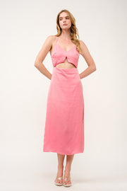 Satin Cut-Out Midi Dress I ABND0603 I