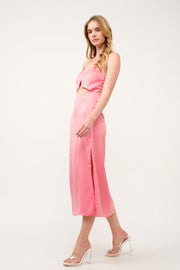 Satin Cut-Out Midi Dress I ABND0603 I