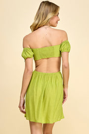 Cutout Textured Mini Dress / S#ABND0619