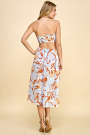 Smocked Cut Out Midi Dress / S#ABND0622