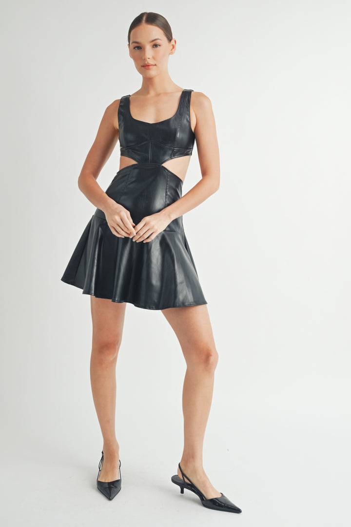 Wholesale clothing Brand | Faux Leather Mini Dress
