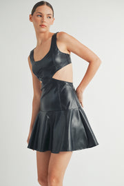 Wholesale clothing Brand | Faux Leather Mini sexy Dress