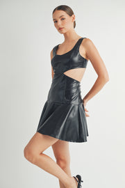 Wholesale clothing Brand | Faux Leather Mini sexy Dress