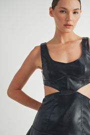 Wholesale clothing Brand | Faux Leather Mini Dress
