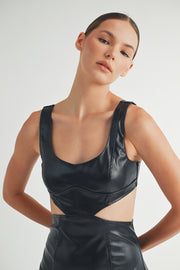 Wholesale clothing Brand | Faux Leather Mini Dress