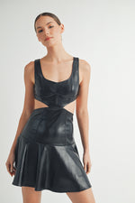 Load image into Gallery viewer, Wholesale clothing Brand | Faux Leather Mini Dress
