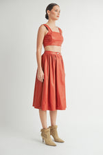 Load image into Gallery viewer, Faux Leather Crop Top &amp; A-Line Skirt Set I ABND0663 I SHIP:TBD
