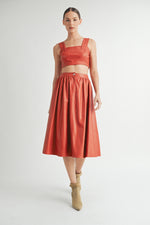Load image into Gallery viewer, Faux Leather Crop Top &amp; A-Line Skirt Set I ABND0663 I SHIP:TBD
