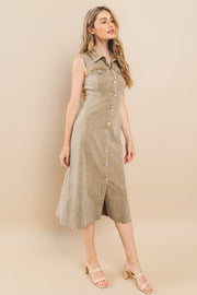 Classic Button Down Collar Dress I ABND0691 I SHIP 10/03/24