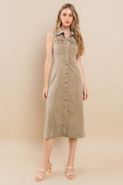 Classic Button Down Collar Dress I ABND0691 I SHIP 10/03/24