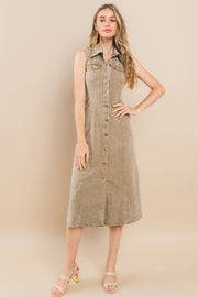Classic Button Down Collar Dress I ABND0691 I SHIP 10/03/24