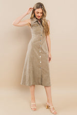 Load image into Gallery viewer, Classic Button Down Collar Dress I ABND0691 I SHIP 10/03/24
