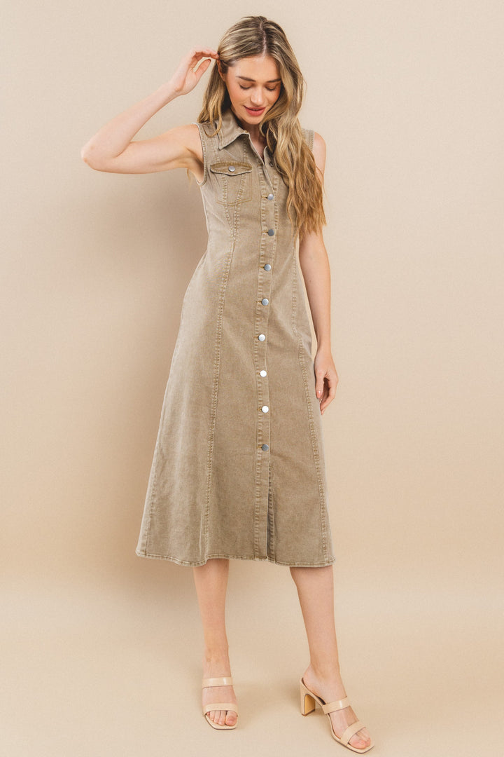 Classic Button Down Collar Dress I ABND0691 I SHIP 10/03/24