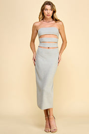 Front Cutout Knit Midi Dress I ABNS0623