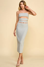 Front Cutout Knit Midi Dress I ABNS0623