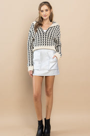 Sherpa Half Zip Up Crop Sweater I ABNS0625 I SHIP 10/03/24