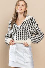 Sherpa Half Zip Up Crop Sweater I ABNS0625 I SHIP 10/03/24